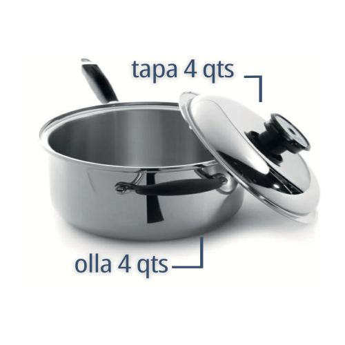 OLLA DE 4 QTS CON TAPA